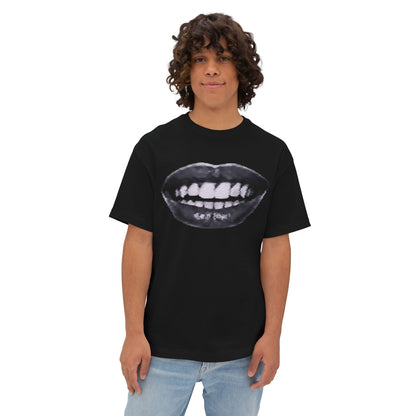 Mouth Glitch Tee – Oversized Box Graphic T-Shirt