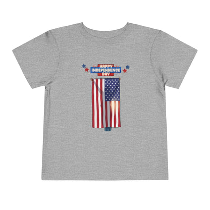 July 4th Flag Holder Tee - Toddler Graphic T-Shirt