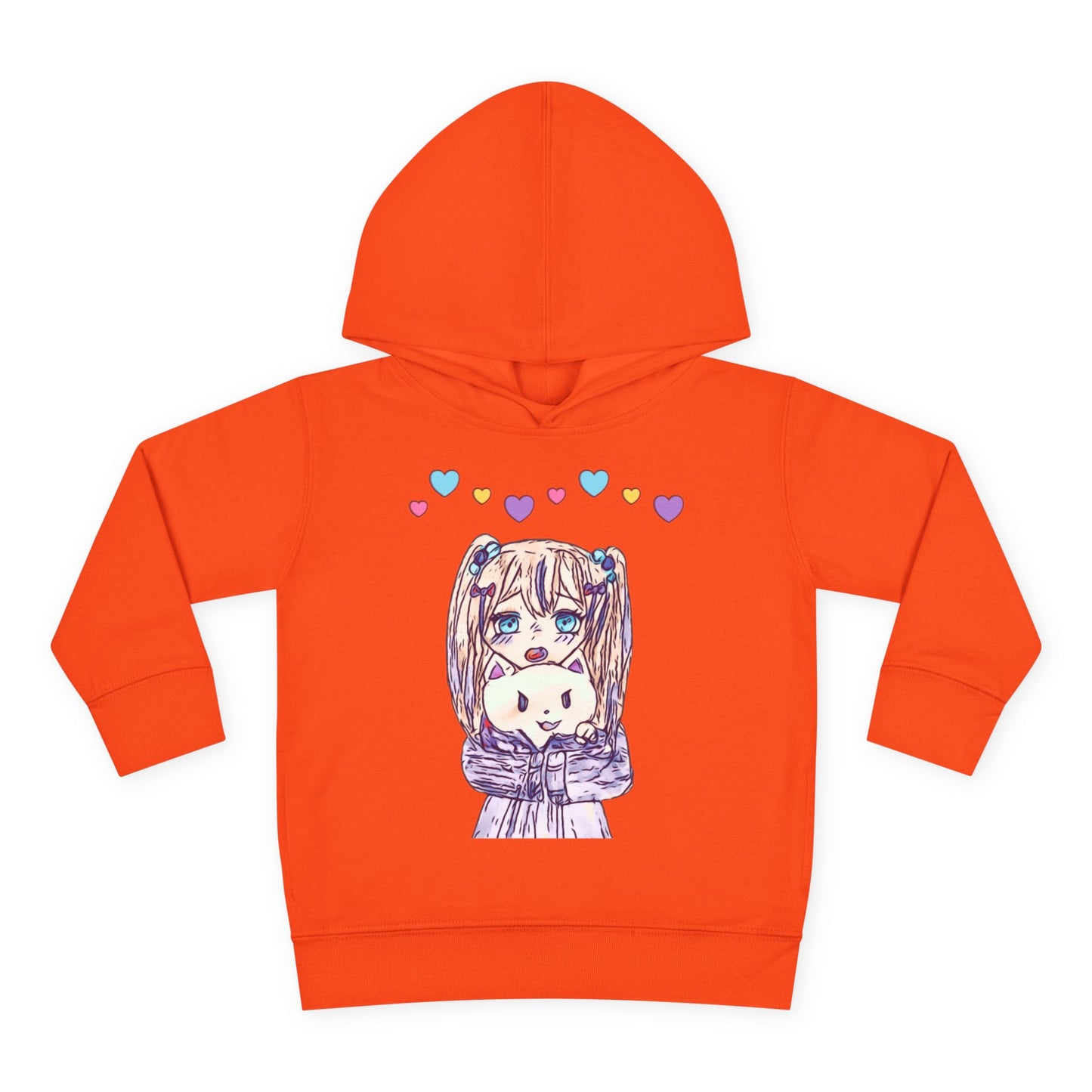Cute Kawaii Heart Plushie Design Anime Girl - Toddler Hoodie RS3326