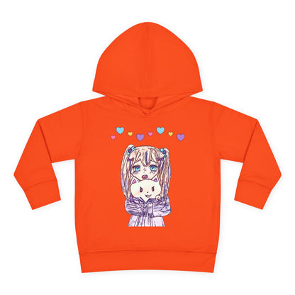 Cute Kawaii Heart Plushie Design Anime Girl - Toddler Hoodie RS3326