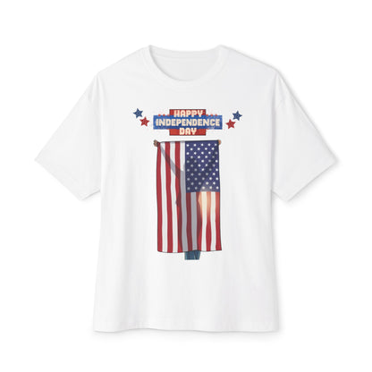 July 4th Flag Holder Tee – Oversized Box Graphic T-Shirt