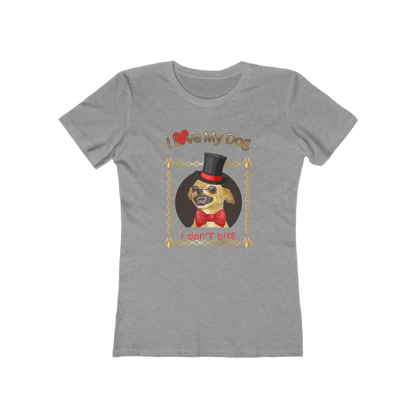 I Love My Dog Personalize It! Tee - Women’s Boyfriend Fit Celebration T-Shirt