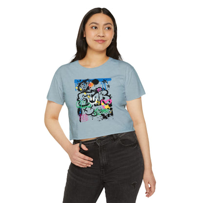 Graffiti Women B Ball Tee  — Women's Crop Top T-Shirt