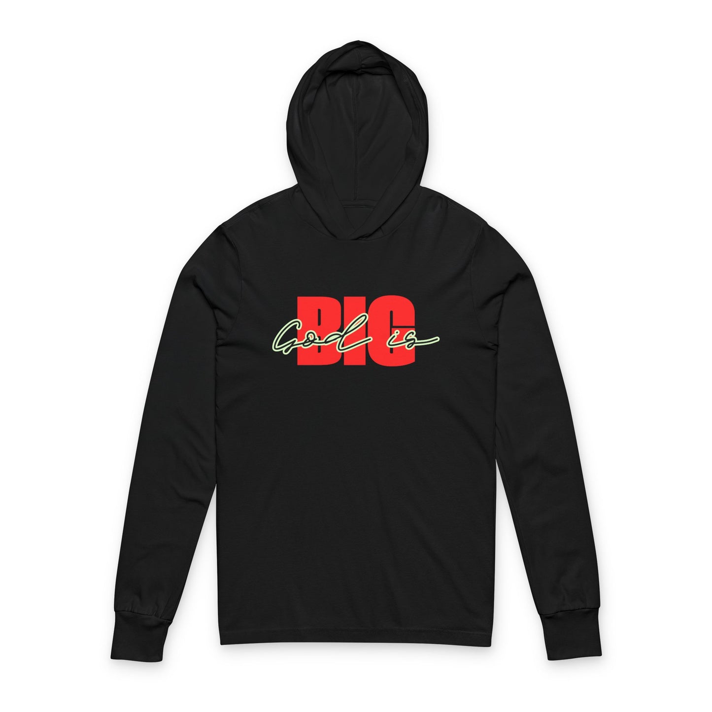 God Is Big Red/Black - Hooded Long Sleeve T-Shirt