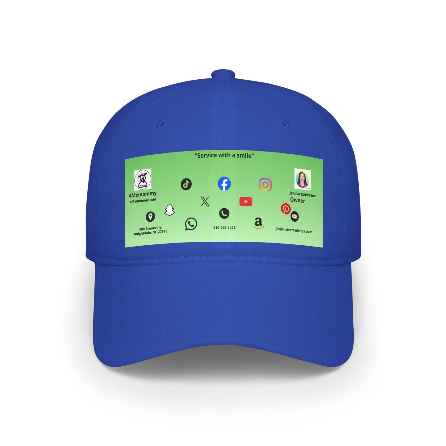 Green Gradient Business Card Hat - Low Profile Baseball Cap (Print)