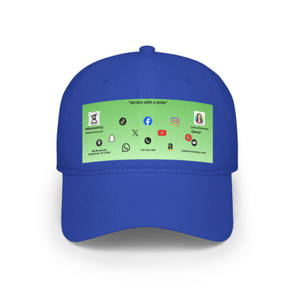 Green Gradient Business Card Hat - Low Profile Baseball Cap (Print)