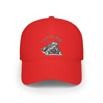 Unisex I love ALL Dogs Low-Profile Baseball Cap - Printed