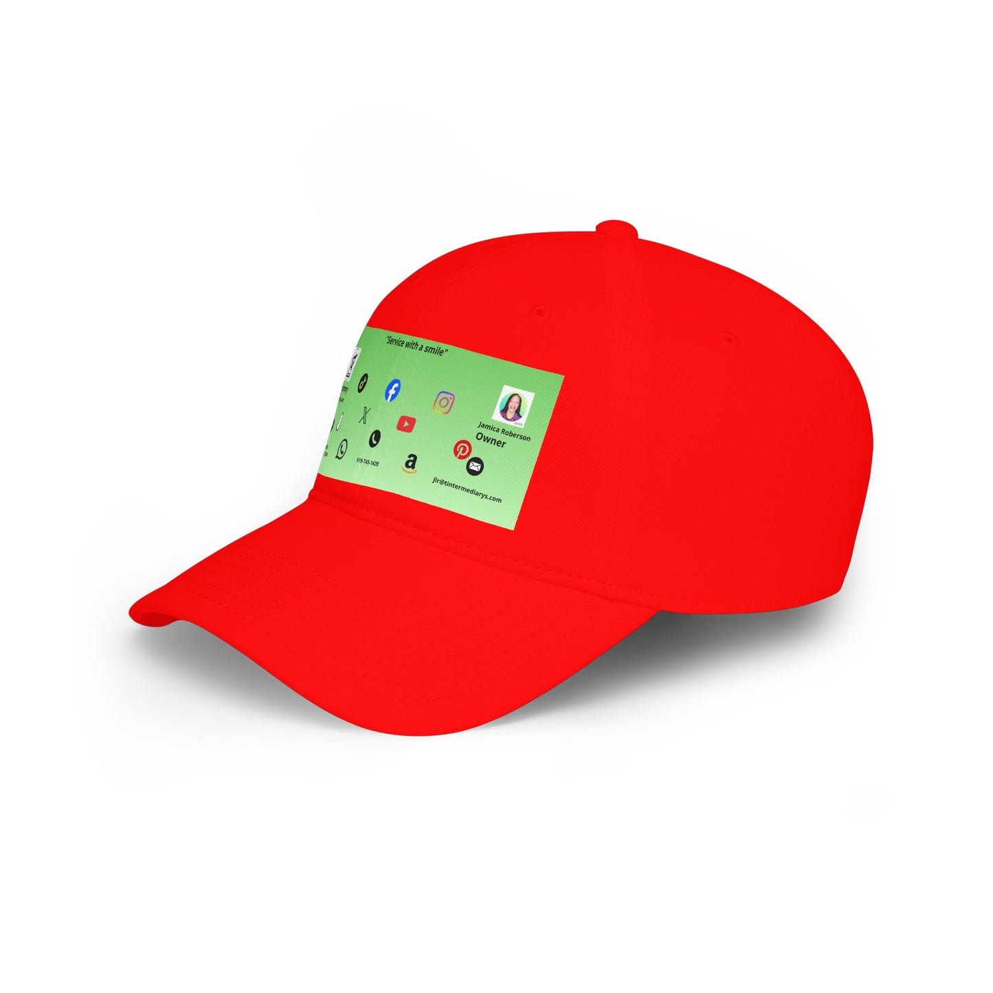 Green Gradient Business Card Hat - Low Profile Baseball Cap (Print)