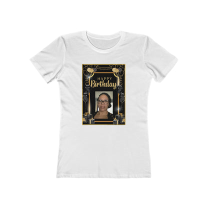 Black & Gold B Day Personalize It! Tee - Women’s Boyfriend Fit Celebration T-Shirt
