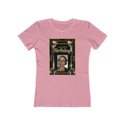 Black & Gold B Day Personalize It! Tee - Women’s Boyfriend Fit Celebration T-Shirt