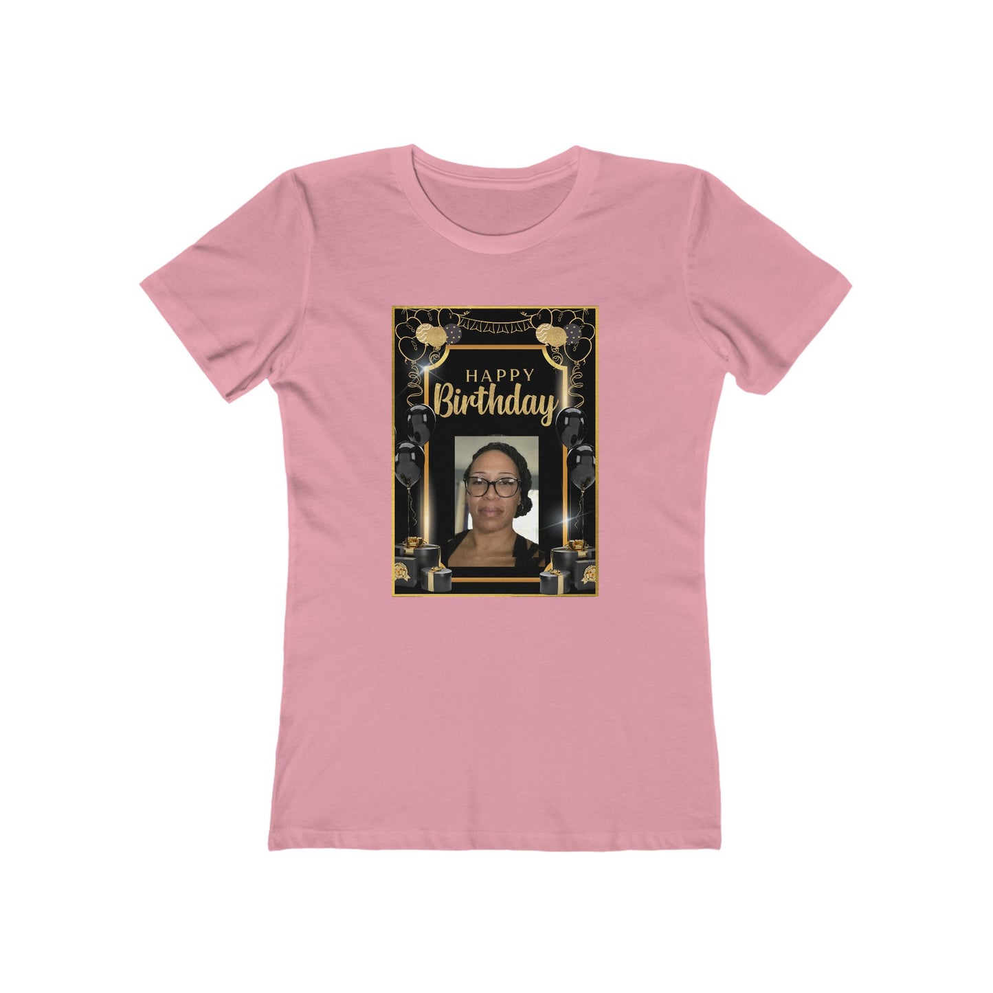 Black & Gold B Day Personalize It! Tee - Women’s Boyfriend Fit Celebration T-Shirt