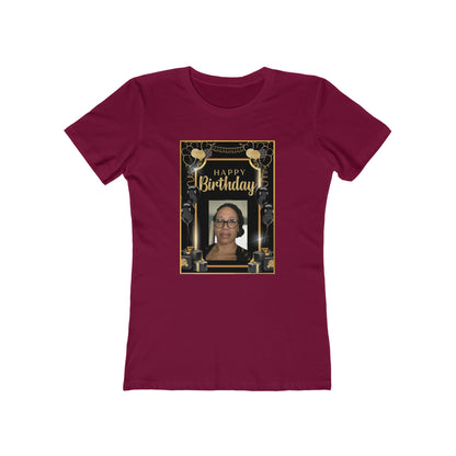 Black & Gold B Day Personalize It! Tee - Women’s Boyfriend Fit Celebration T-Shirt
