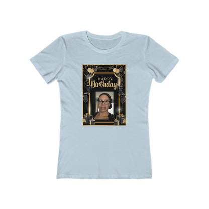 Black & Gold B Day Personalize It! Tee - Women’s Boyfriend Fit Celebration T-Shirt