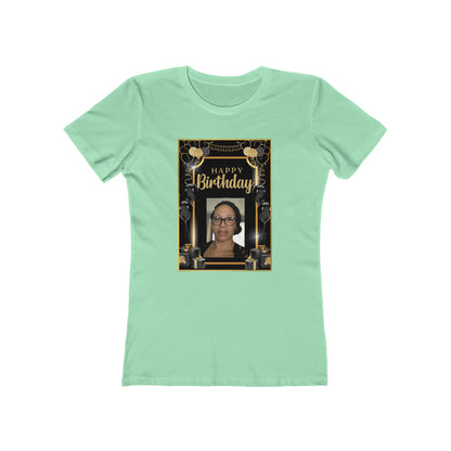 Black & Gold B Day Personalize It! Tee - Women’s Boyfriend Fit Celebration T-Shirt