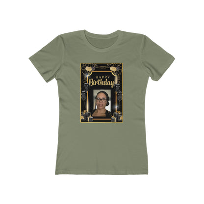 Black & Gold B Day Personalize It! Tee - Women’s Boyfriend Fit Celebration T-Shirt