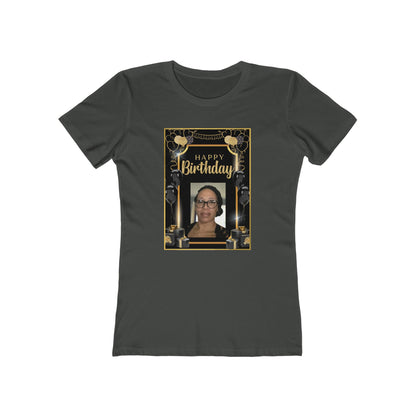 Black & Gold B Day Personalize It! Tee - Women’s Boyfriend Fit Celebration T-Shirt