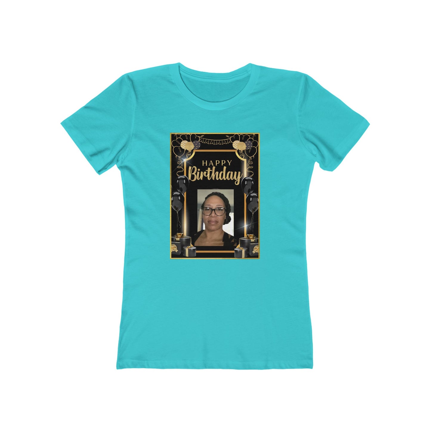 Black & Gold B Day Personalize It! Tee - Women’s Boyfriend Fit Celebration T-Shirt