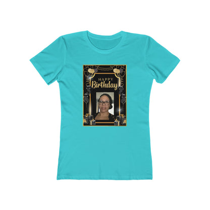 Black & Gold B Day Personalize It! Tee - Women’s Boyfriend Fit Celebration T-Shirt