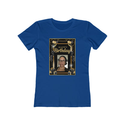 Black & Gold B Day Personalize It! Tee - Women’s Boyfriend Fit Celebration T-Shirt