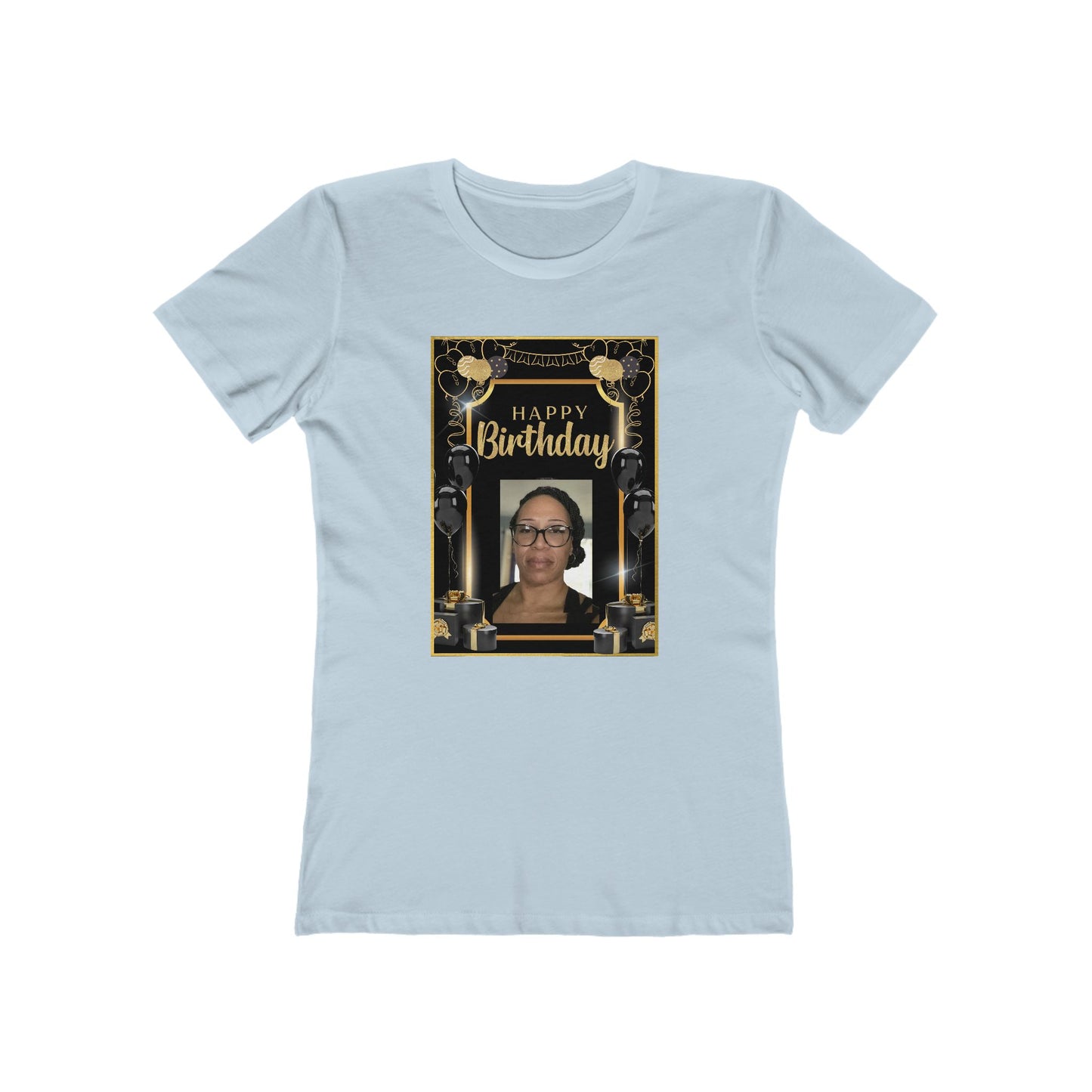 Black & Gold B Day Personalize It! Tee - Women’s Boyfriend Fit Celebration T-Shirt