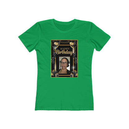 Black & Gold B Day Personalize It! Tee - Women’s Boyfriend Fit Celebration T-Shirt