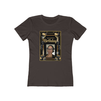 Black & Gold B Day Personalize It! Tee - Women’s Boyfriend Fit Celebration T-Shirt