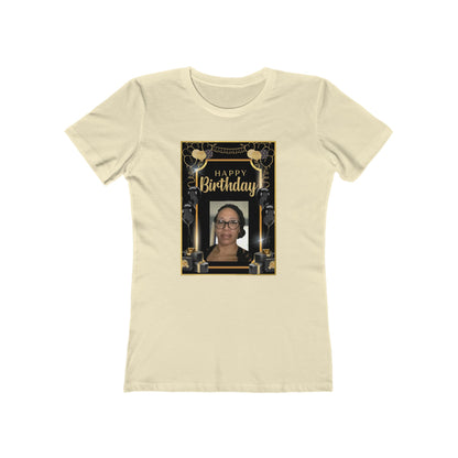 Black & Gold B Day Personalize It! Tee - Women’s Boyfriend Fit Celebration T-Shirt