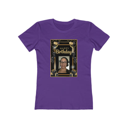 Black & Gold B Day Personalize It! Tee - Women’s Boyfriend Fit Celebration T-Shirt