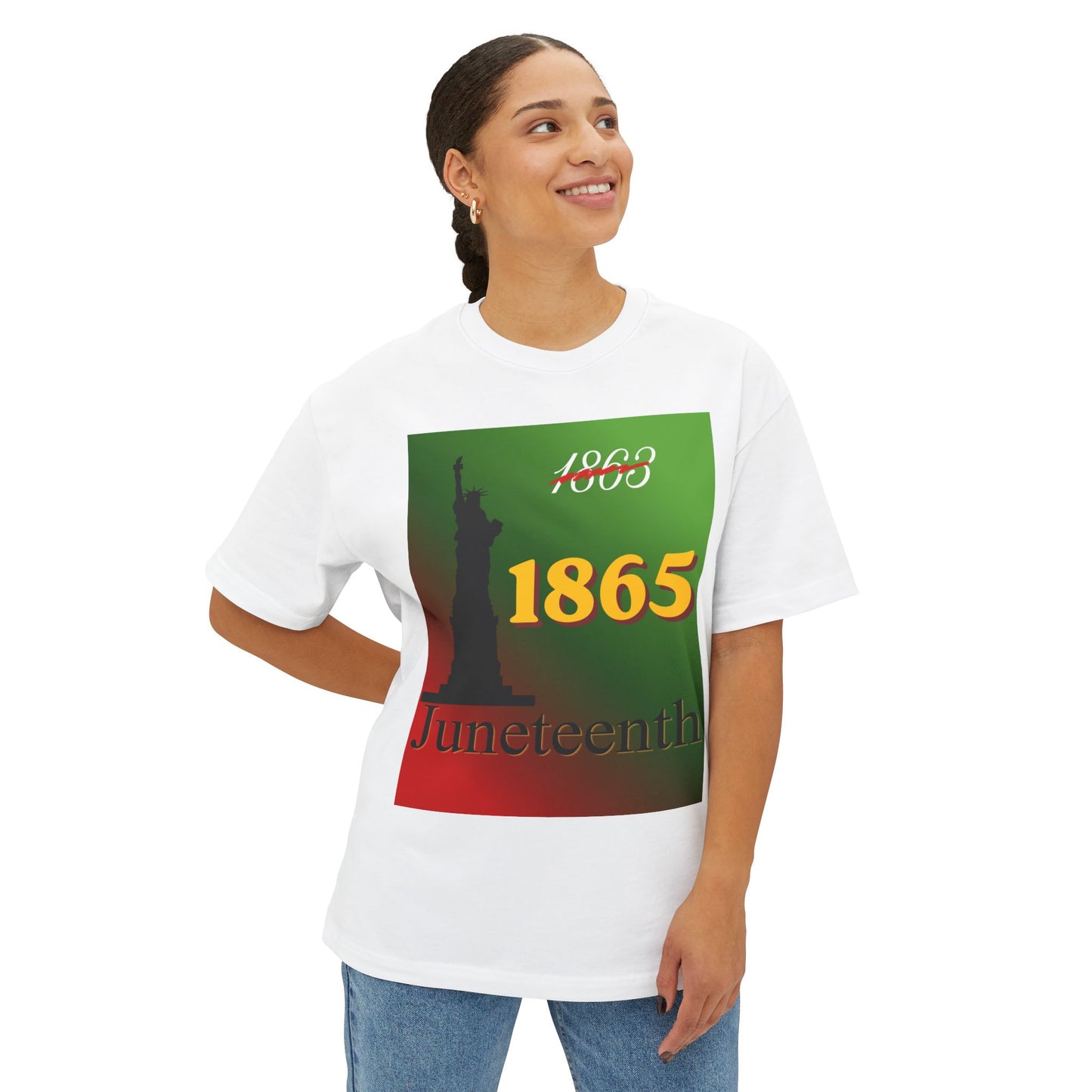 1863 1865 Liberty Juneteenth Tee – Oversized Box Graphic T-Shirt