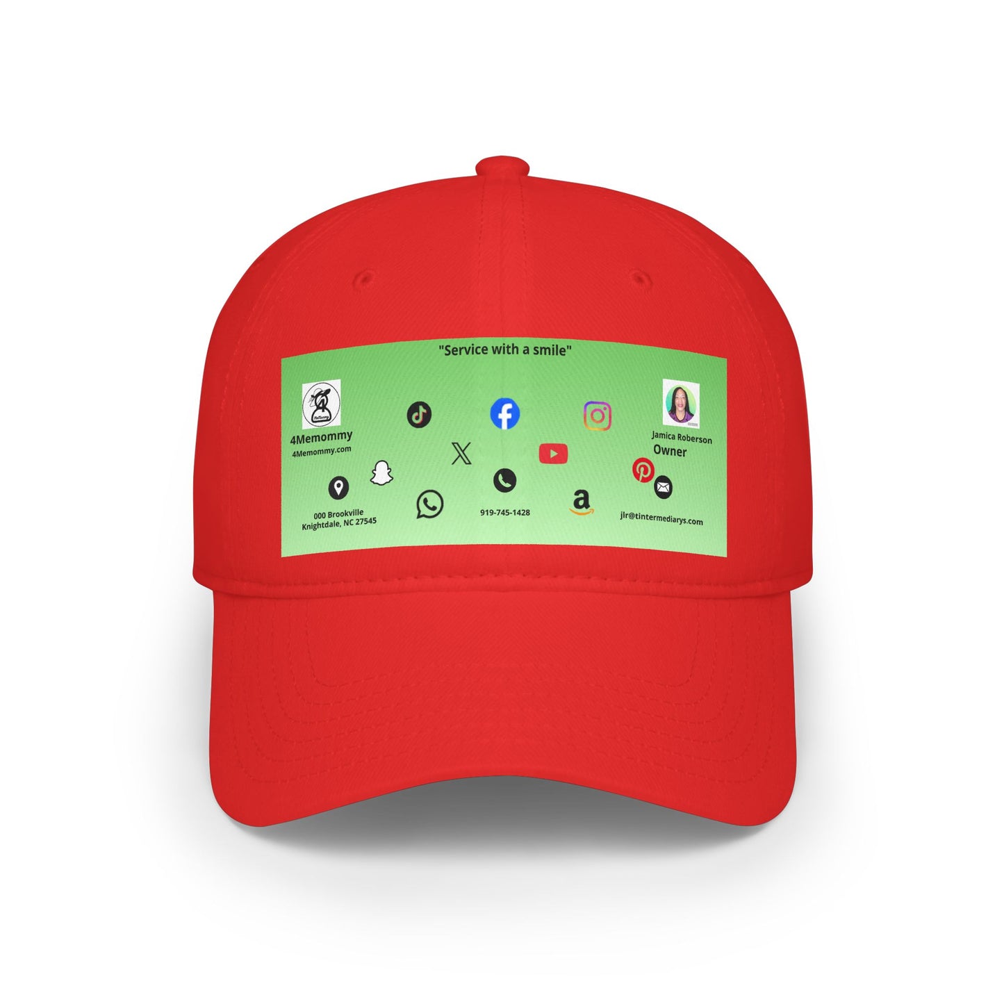 Green Gradient Business Card Hat - Low Profile Baseball Cap (Print)