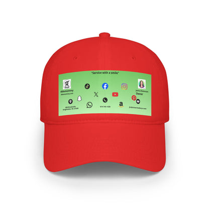 Green Gradient Business Card Hat - Low Profile Baseball Cap (Print)