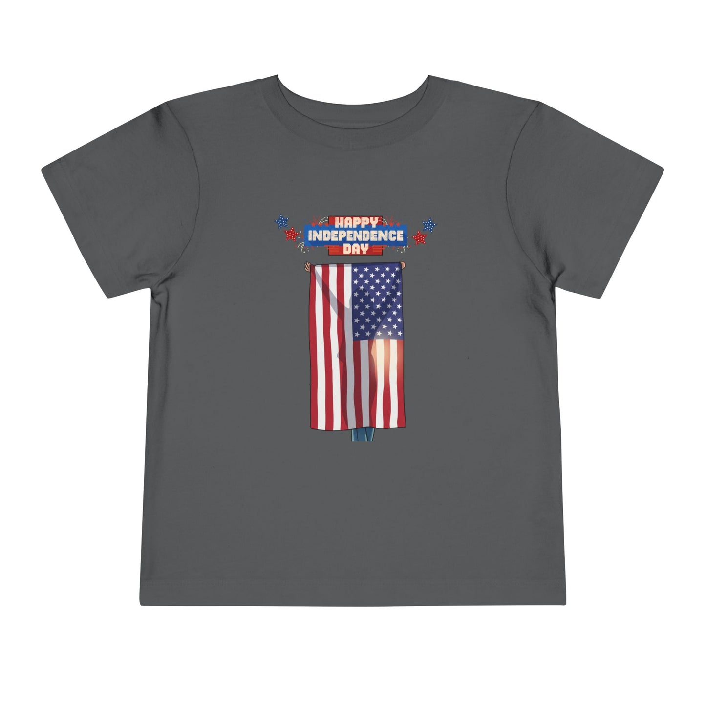 July 4th Flag Holder Tee - Toddler Graphic T-Shirt