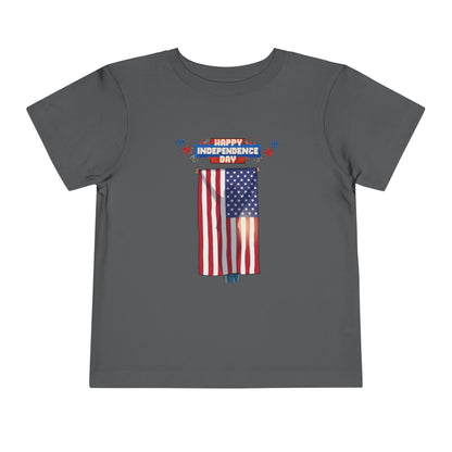 July 4th Flag Holder Tee - Toddler Graphic T-Shirt