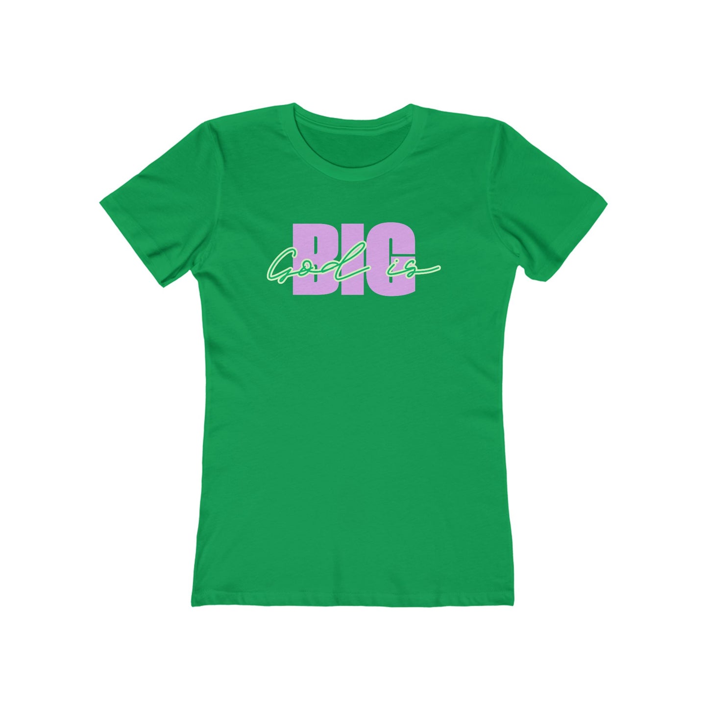God is BIG (lavender&Green) Tee - Women’s Boyfriend Fit Celebration T-Shirt