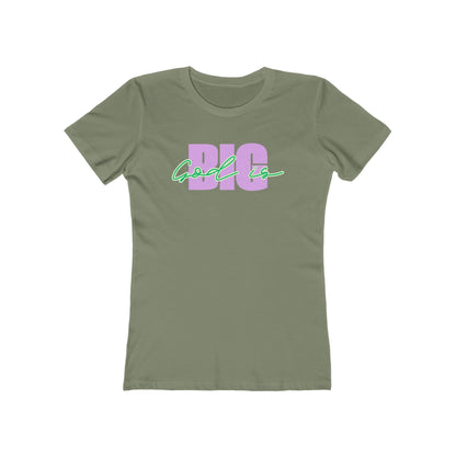 God is BIG (lavender&Green) Tee - Women’s Boyfriend Fit Celebration T-Shirt