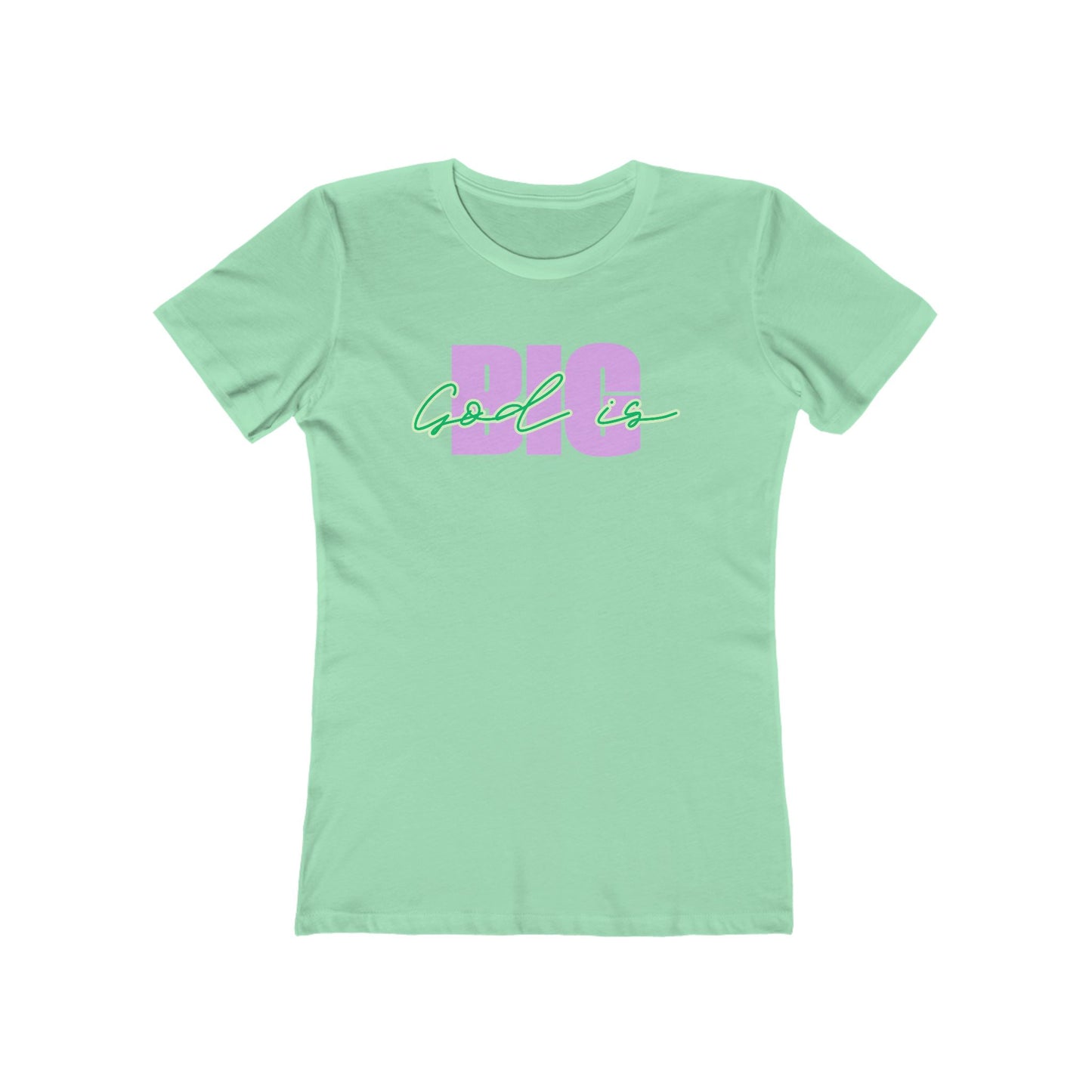 God is BIG (lavender&Green) Tee - Women’s Boyfriend Fit Celebration T-Shirt