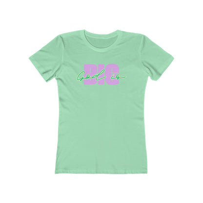 God is BIG (lavender&Green) Tee - Women’s Boyfriend Fit Celebration T-Shirt