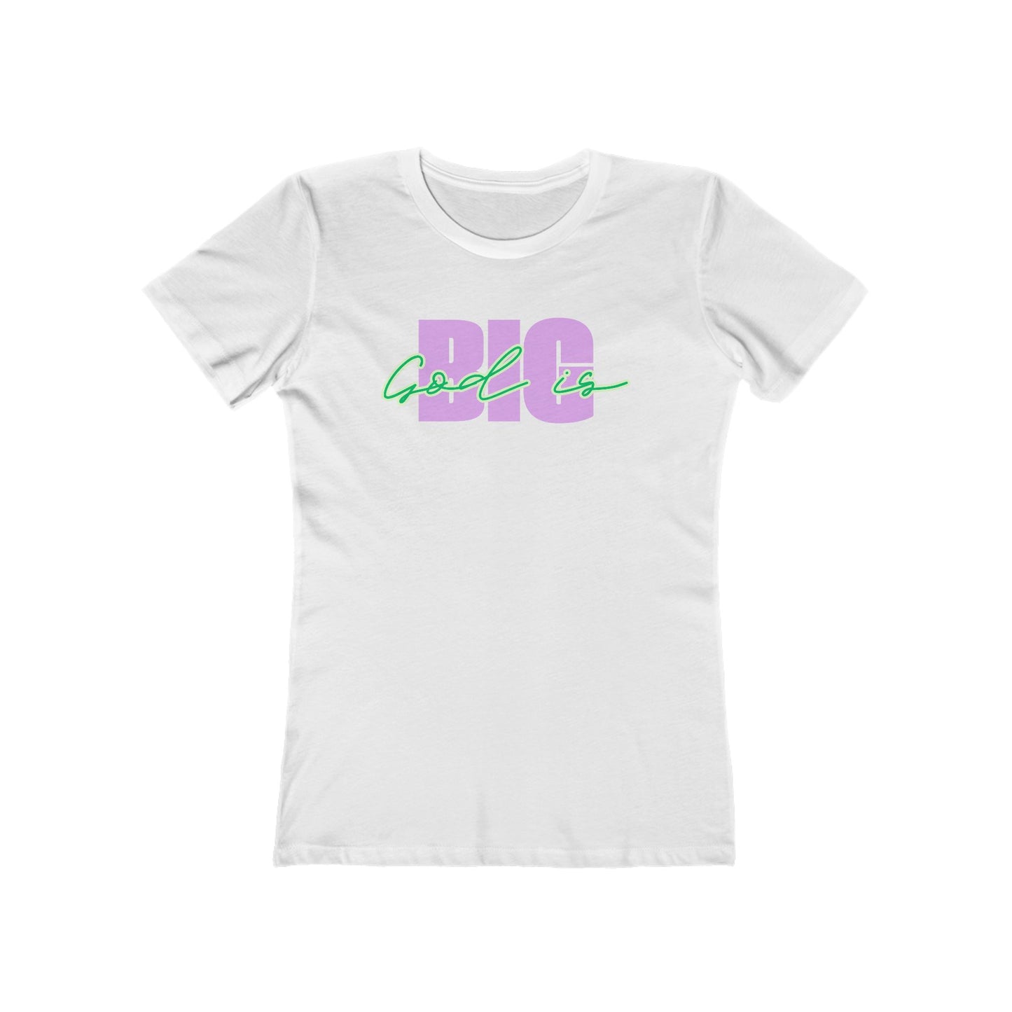 God is BIG (lavender&Green) Tee - Women’s Boyfriend Fit Celebration T-Shirt
