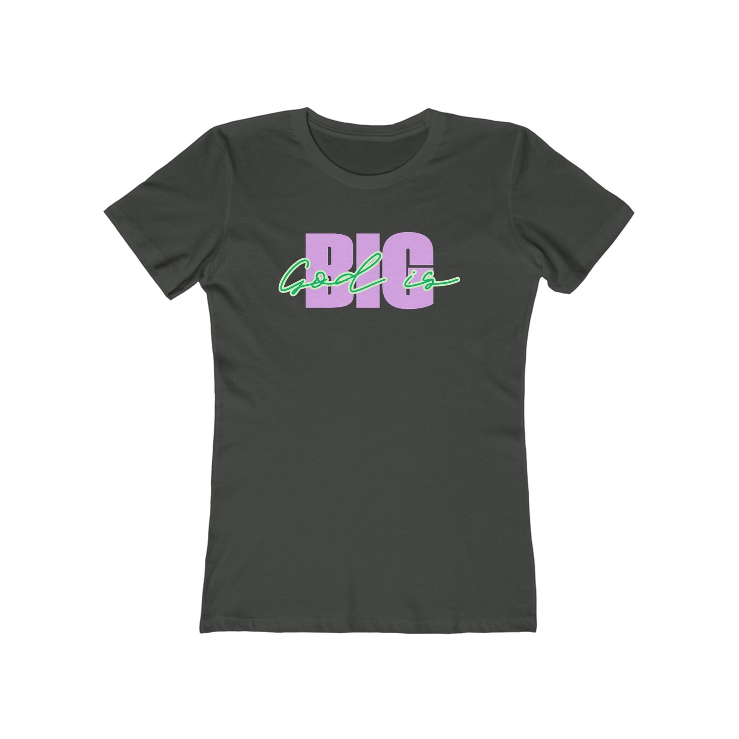 God is BIG (lavender&Green) Tee - Women’s Boyfriend Fit Celebration T-Shirt