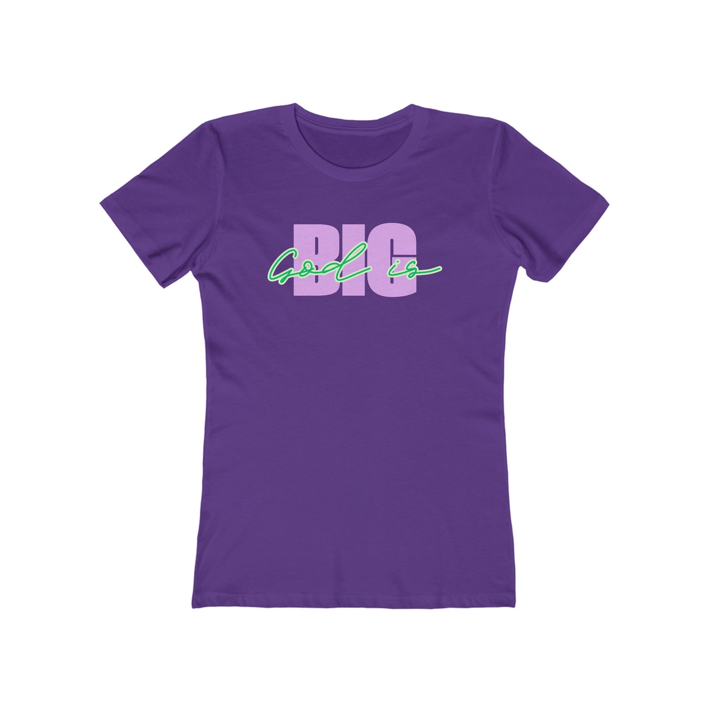 God is BIG (lavender&Green) Tee - Women’s Boyfriend Fit Celebration T-Shirt