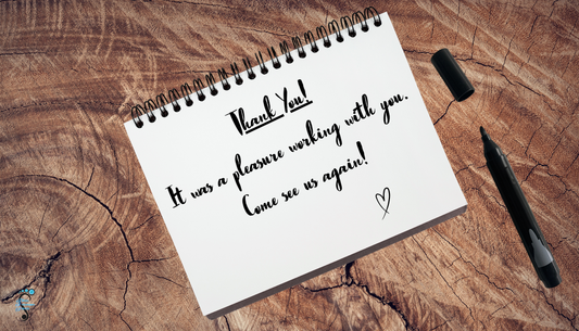 3.5x2" Notebook Thank You Business Card w/logo