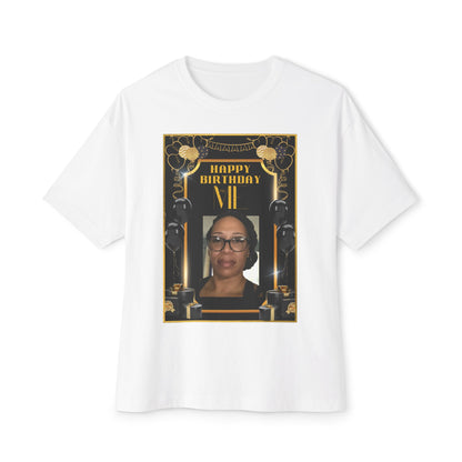 Black & Gold Bold Font Personalize It! B Day Tee – Oversized Box Graphic T-Shirt