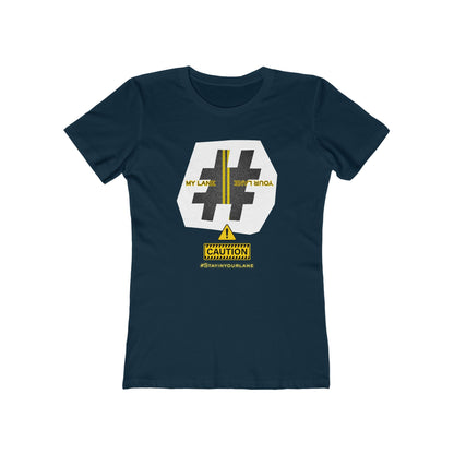 Black White Yellow Lanes Tee - Women’s Boyfriend Fit Celebration T-Shirt
