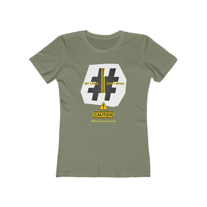 Black White Yellow Lanes Tee - Women’s Boyfriend Fit Celebration T-Shirt
