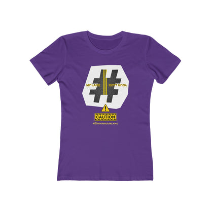Black White Yellow Lanes Tee - Women’s Boyfriend Fit Celebration T-Shirt