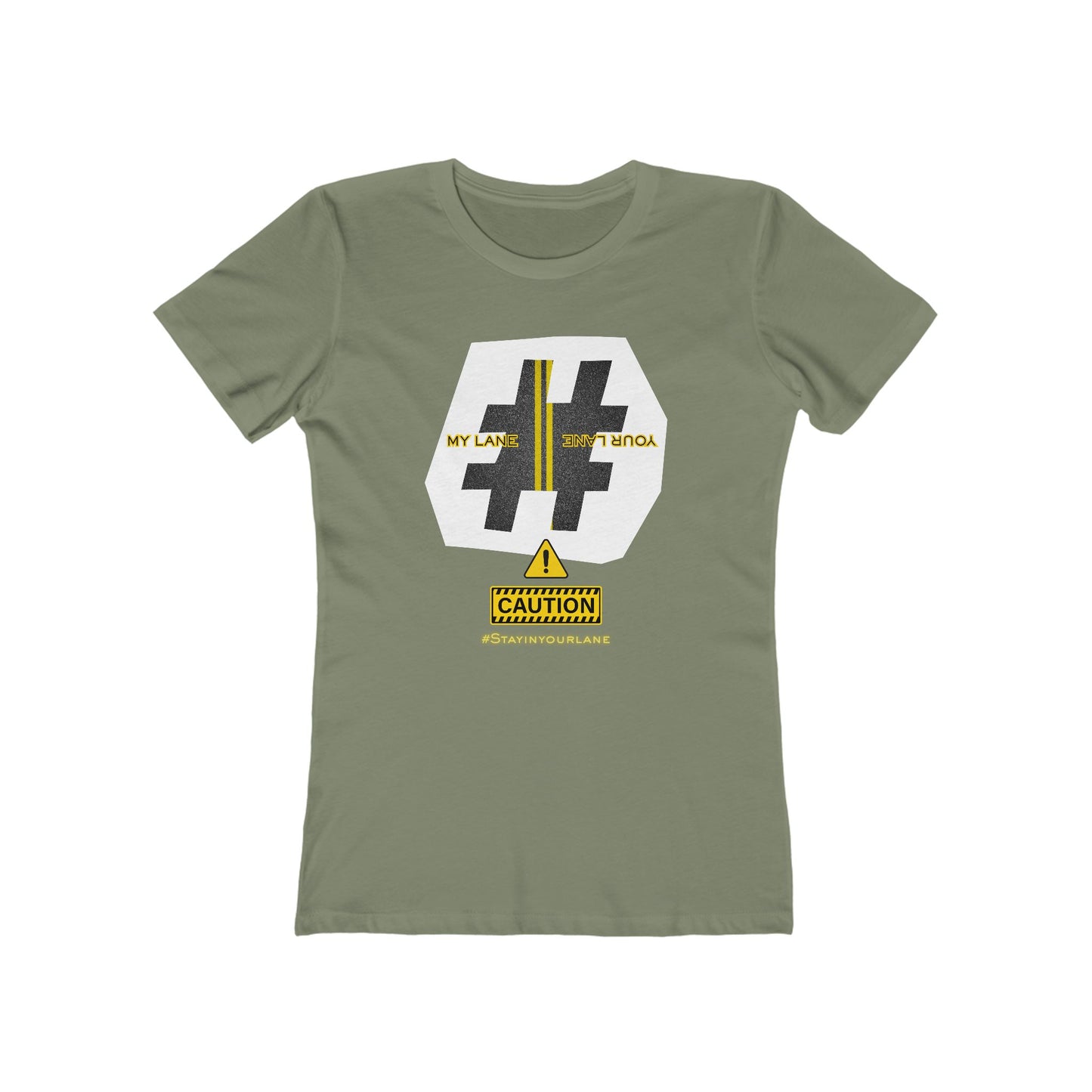 Black White Yellow Lanes Tee - Women’s Boyfriend Fit Celebration T-Shirt