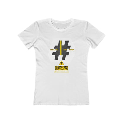 Black White Yellow Lanes Tee - Women’s Boyfriend Fit Celebration T-Shirt