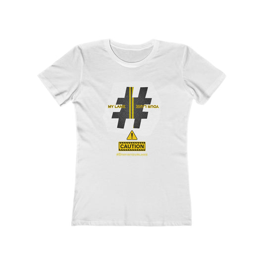 Black White Yellow Lanes Tee - Women’s Boyfriend Fit Celebration T-Shirt