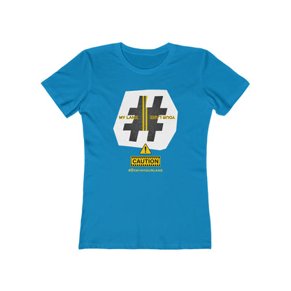 Black White Yellow Lanes Tee - Women’s Boyfriend Fit Celebration T-Shirt