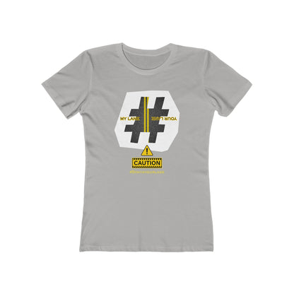 Black White Yellow Lanes Tee - Women’s Boyfriend Fit Celebration T-Shirt